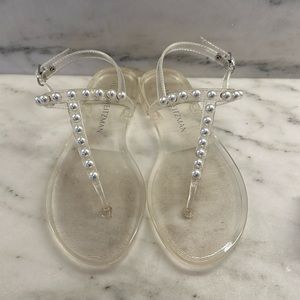 Stuart Weitzman Jelly Pearl Thong sandal